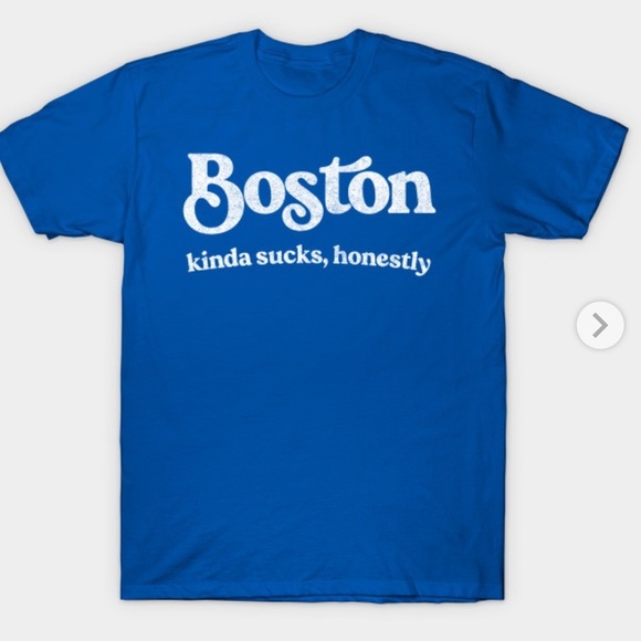 Boston Sucks‎ - Retro Style Typography Design T-Shirt - Picture 1 of 5